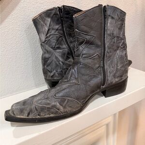 Danesi Collection Black Leather Western Ankle Boots | Men’s US 10.5 | 28.5cm